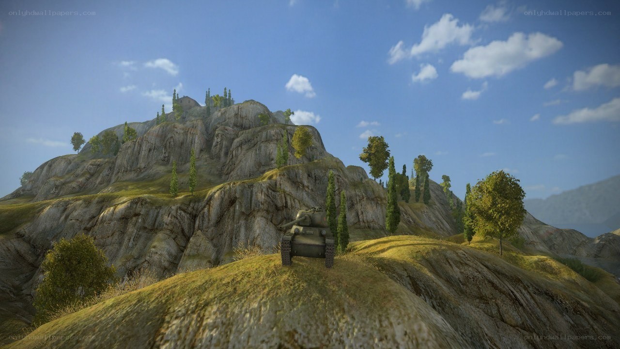 tank on a rocky hill