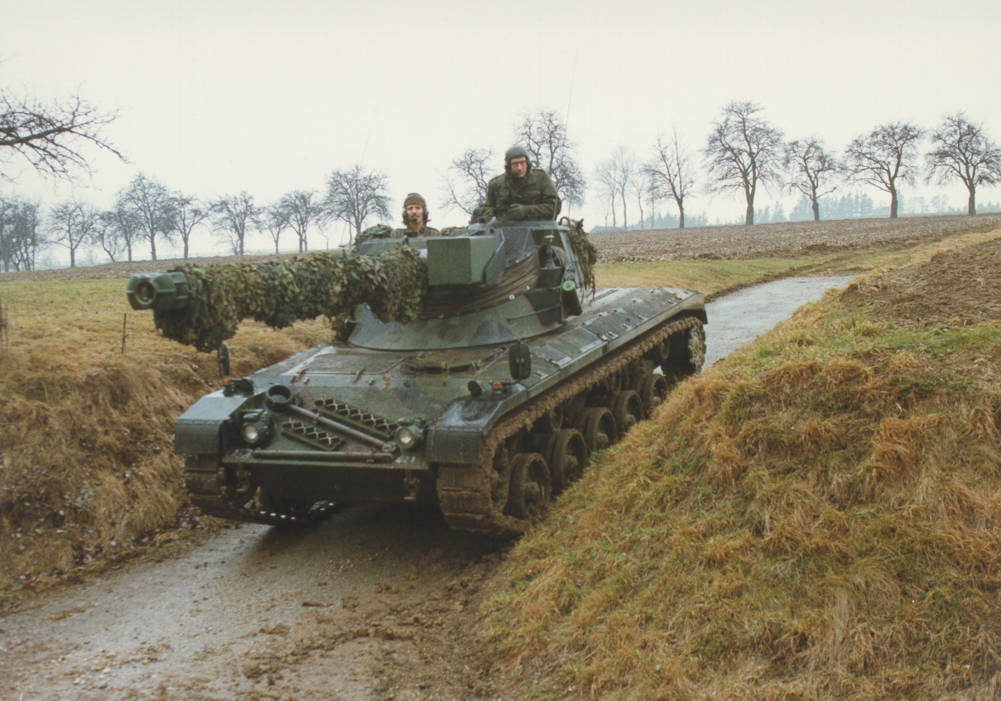Tank on a rural road