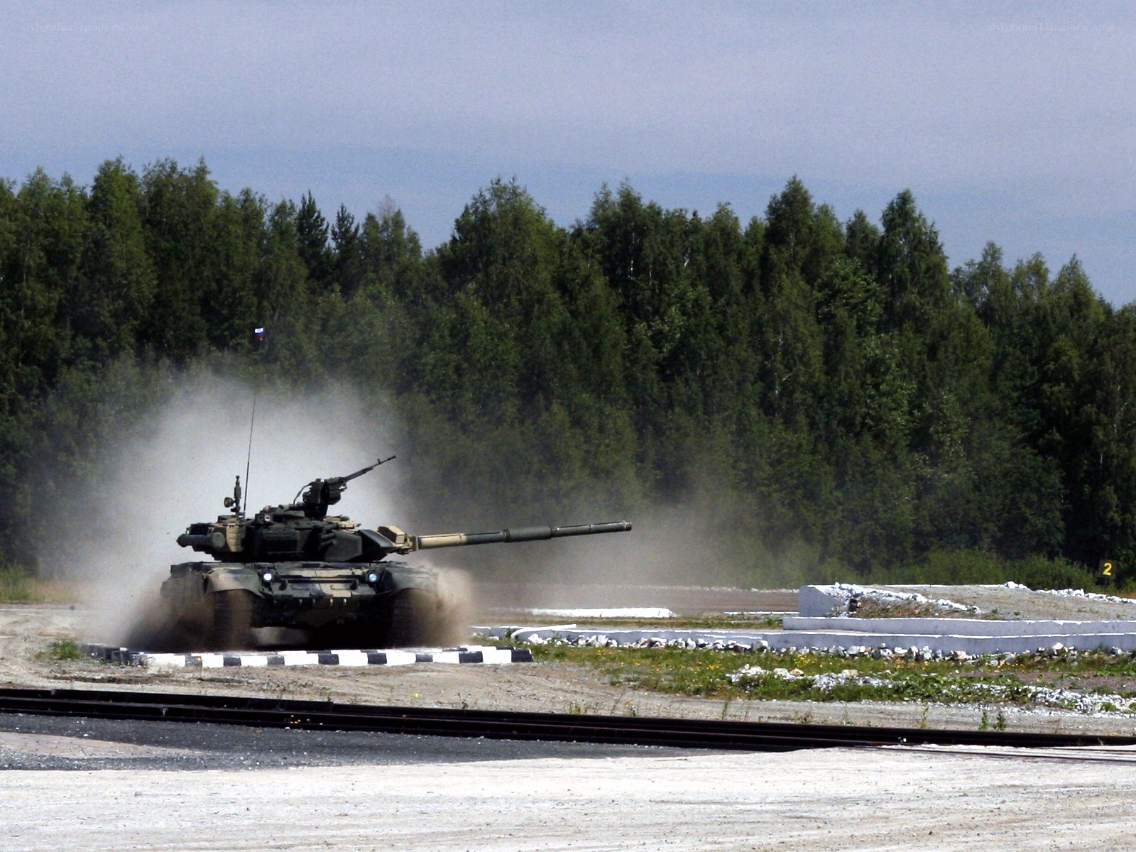 Tank on a training course
