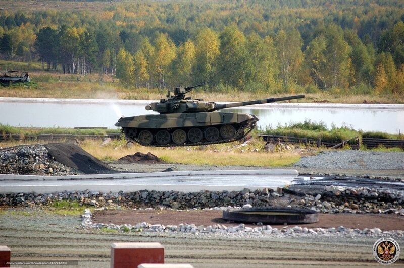 Tank on a training ground