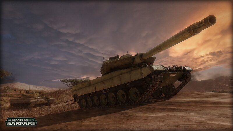 Tank on Desert Terrain — Brown
