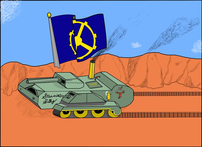 Tank on Desert Track
