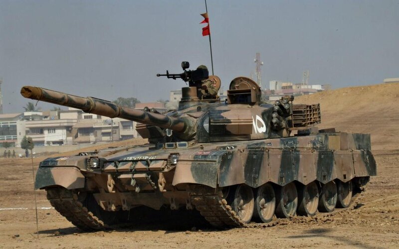Tank on Dirt Field