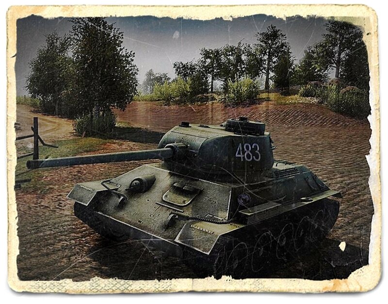 Tank on Dirt Road — Green