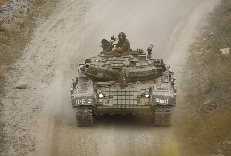 tank on dirt road