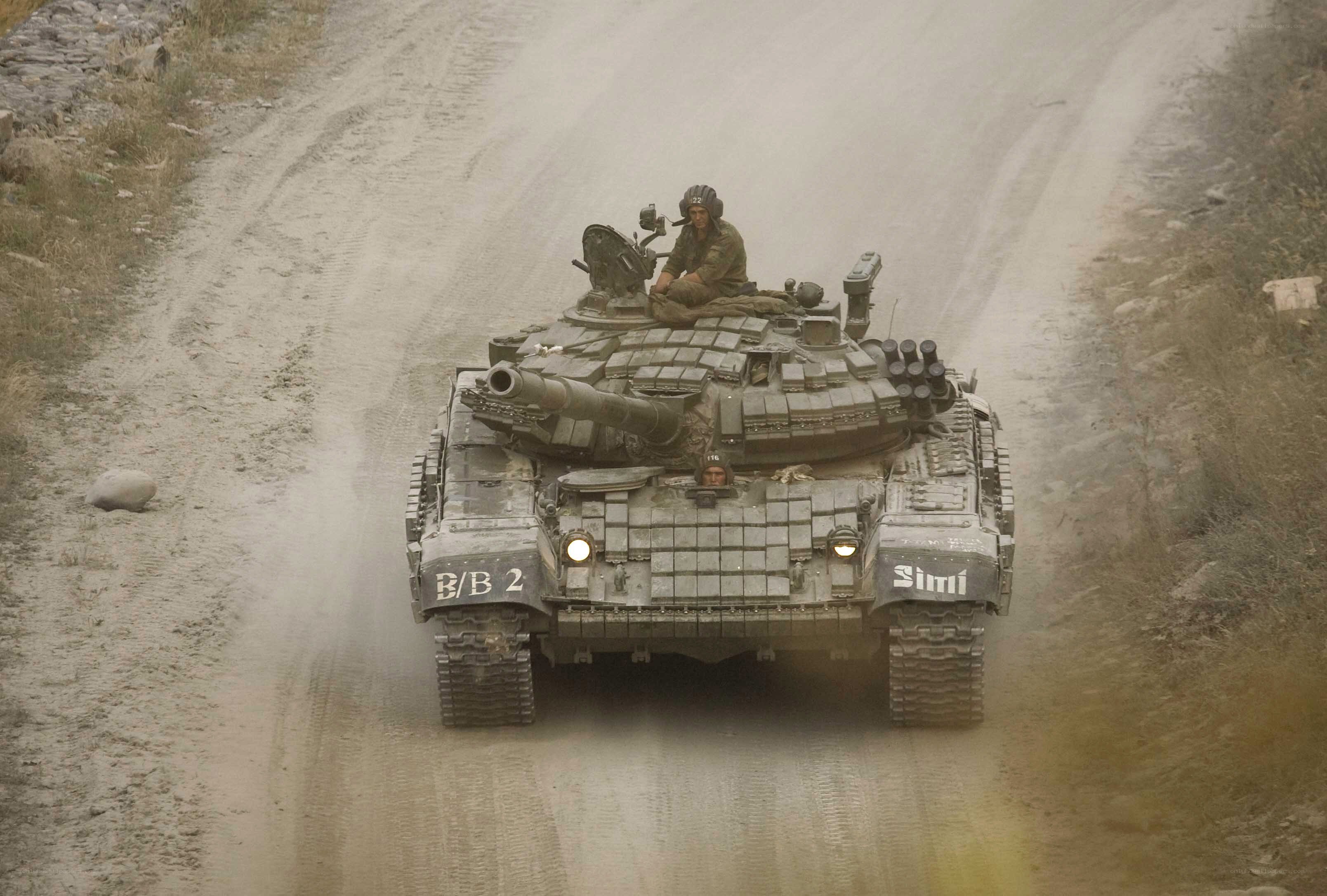 tank on dirt road