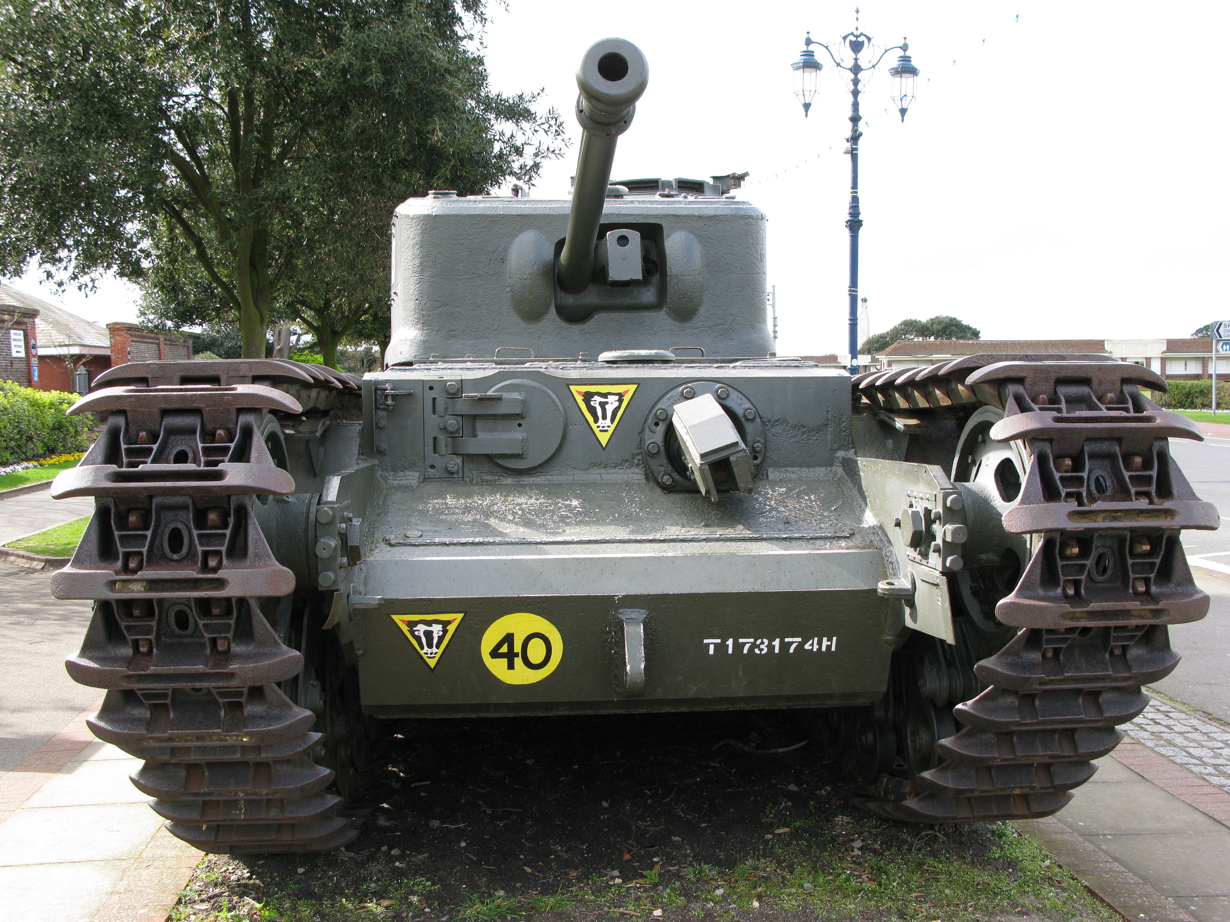 tank on display in town