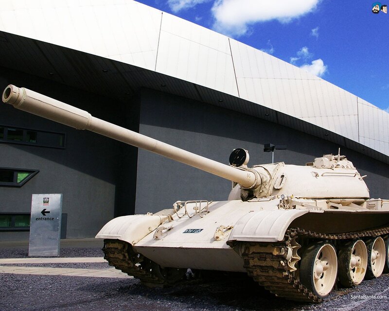 Tank on display outside museum