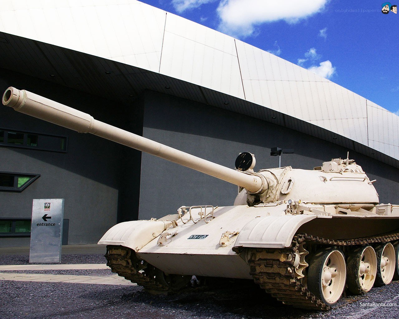 Tank on display outside museum
