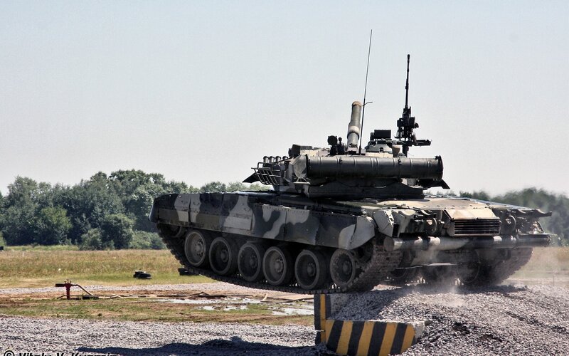 Tank on Gravel Path