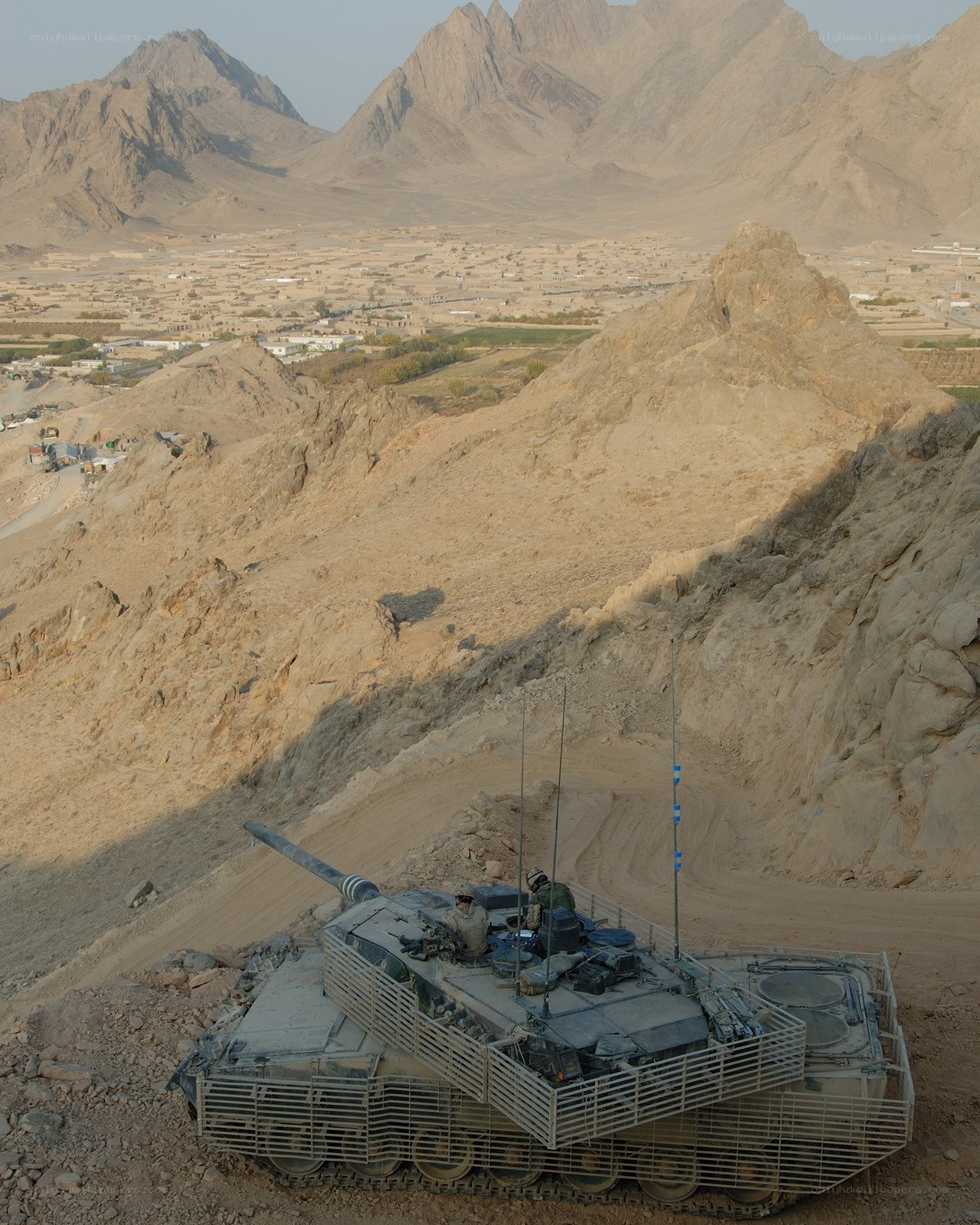 Tank on mountain overlook