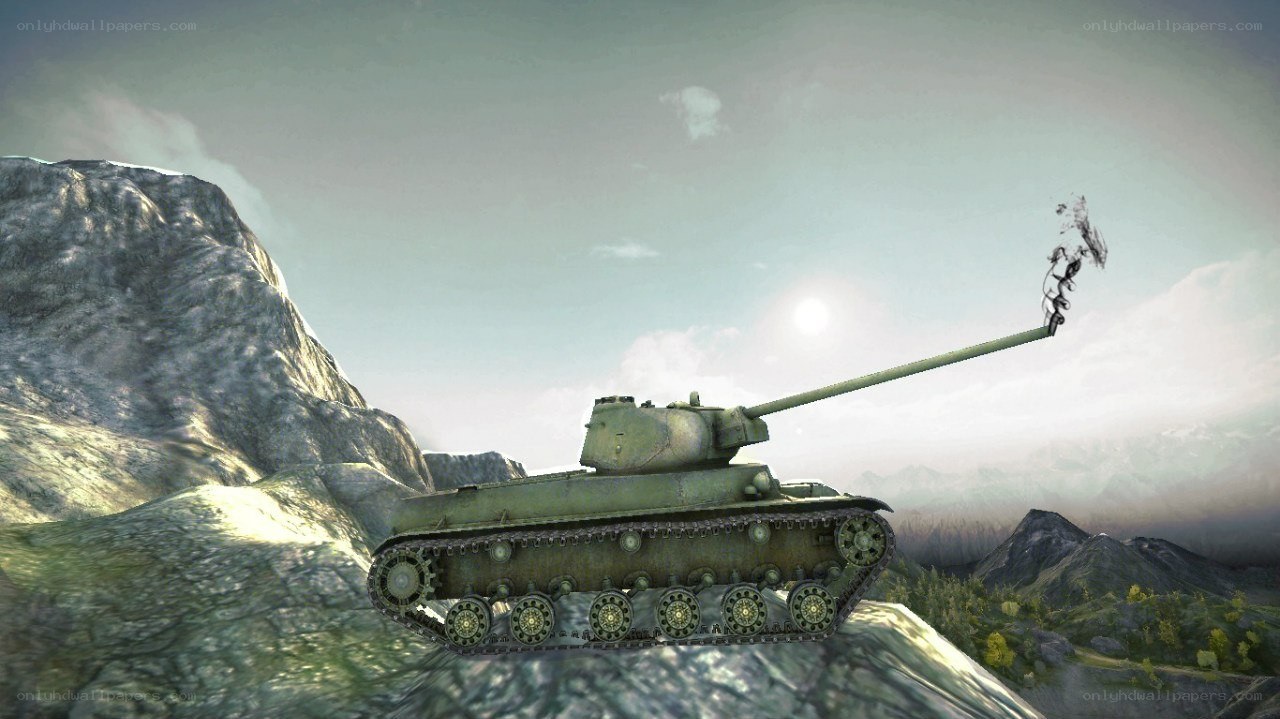 tank on mountain peak