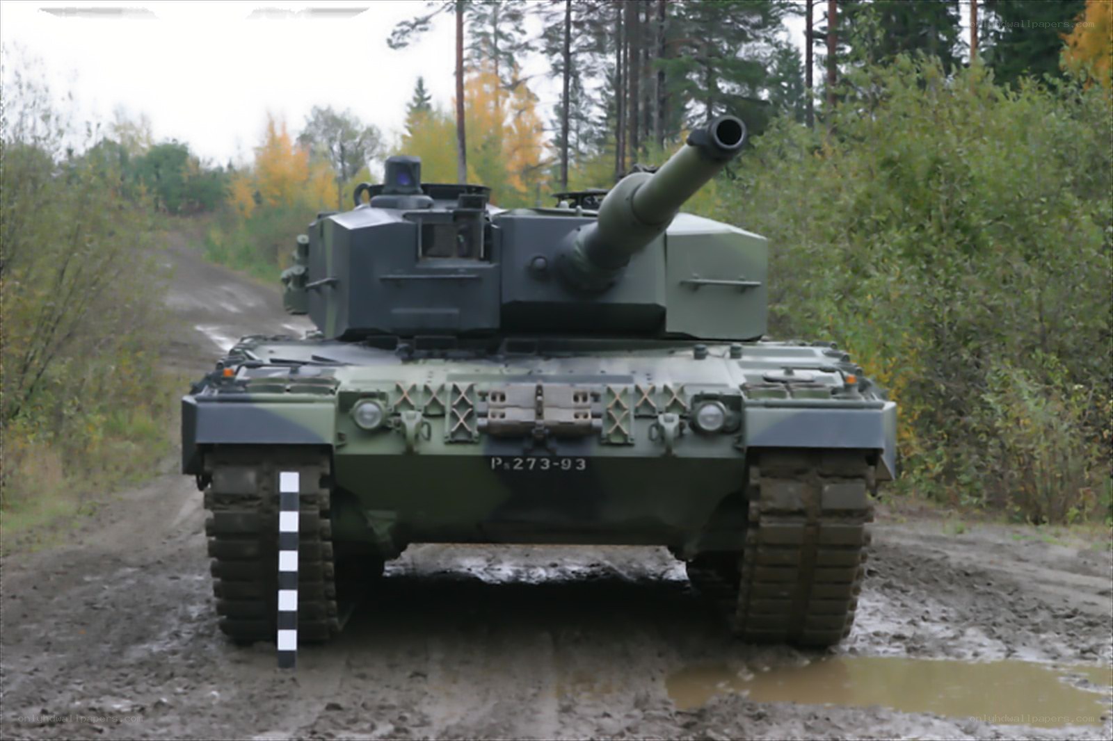 Tank on muddy road