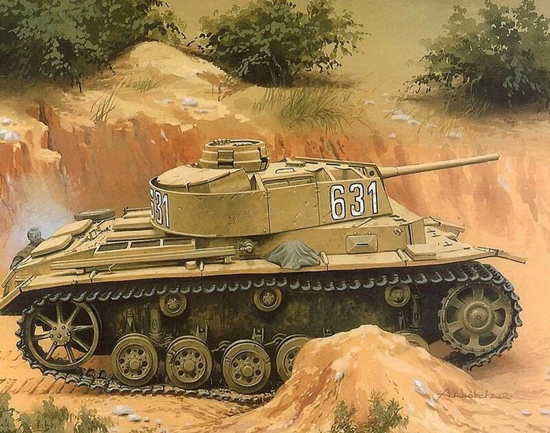 Tank on Rocky Terrain — Tan