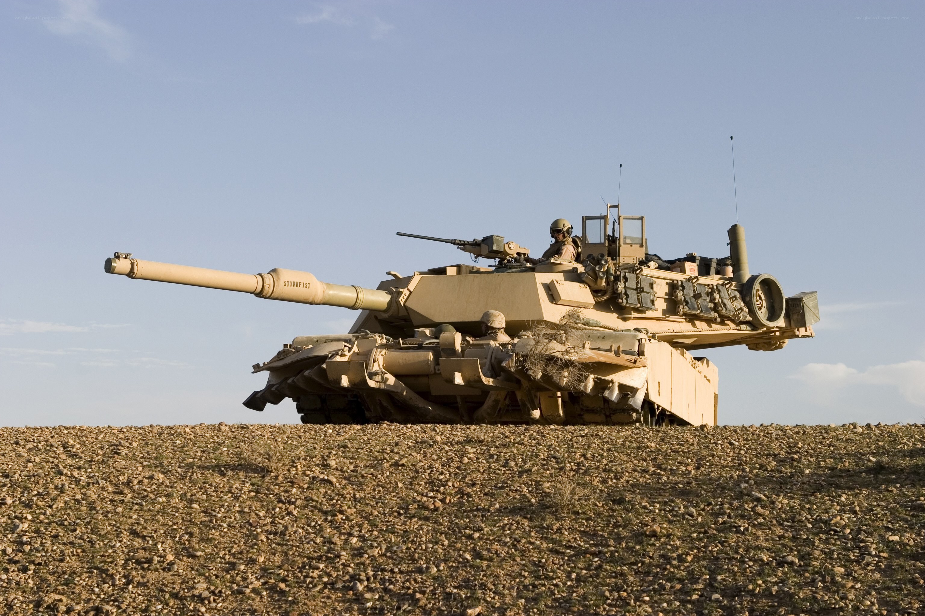 tank on rocky terrain