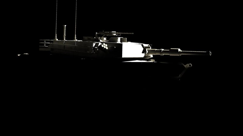 tank silhouette in darkness