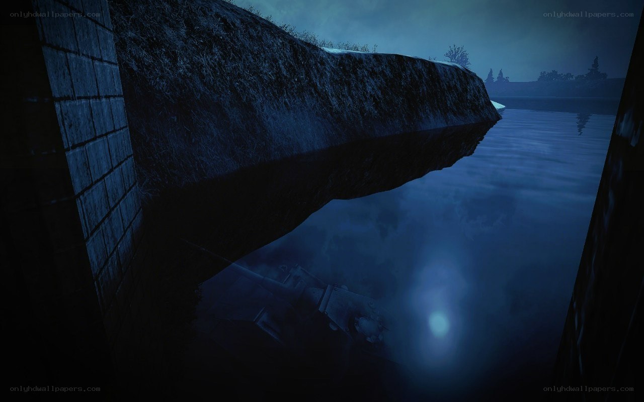 tank submerged in water