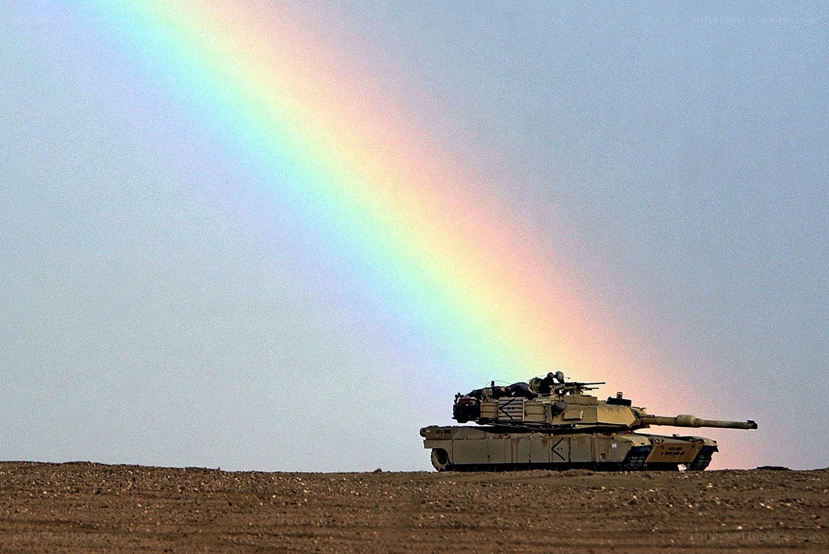 Tank under a rainbow