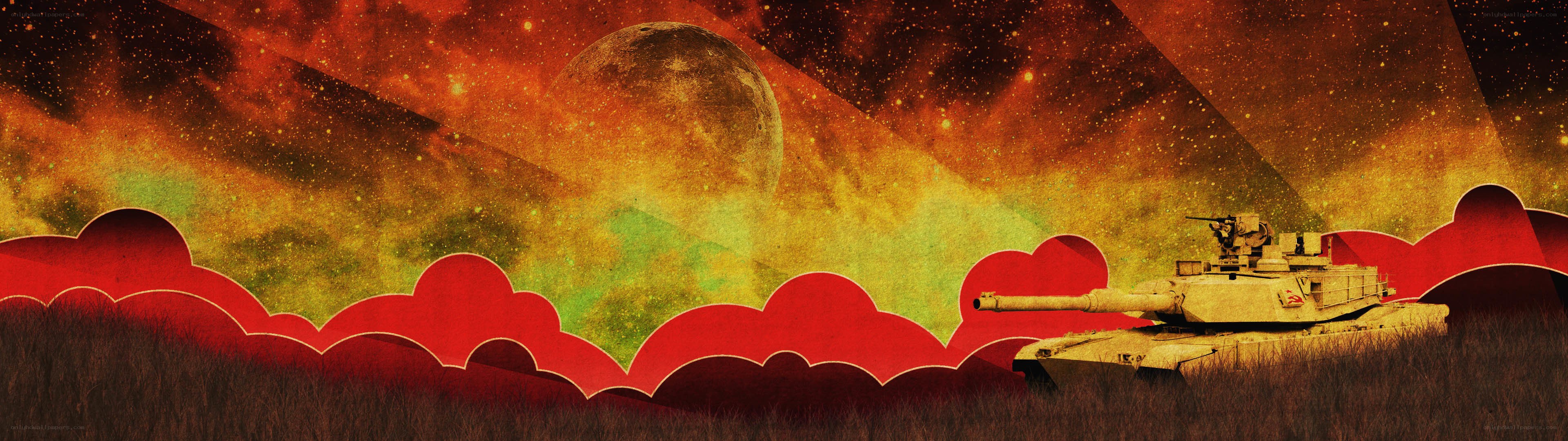 tank under alien sky