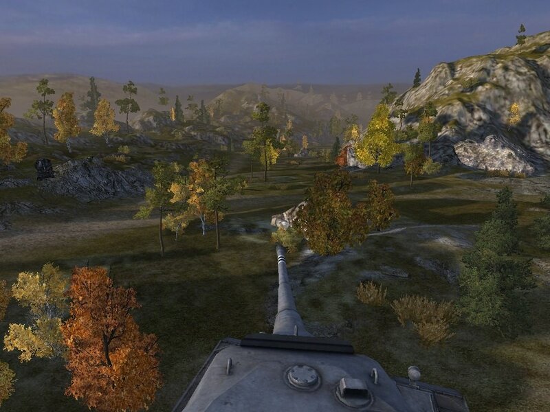 tank view in autumn landscape