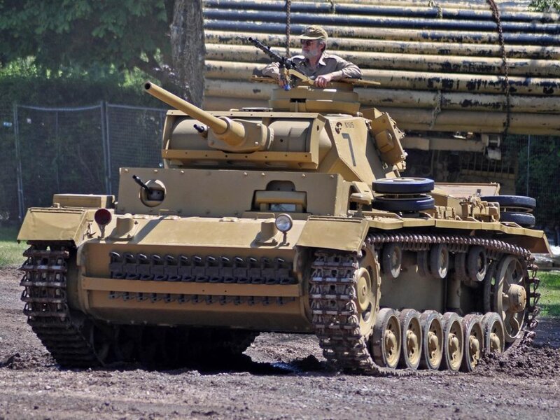 Tank with crew member