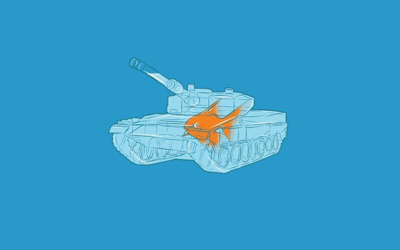 tank with fish illustration