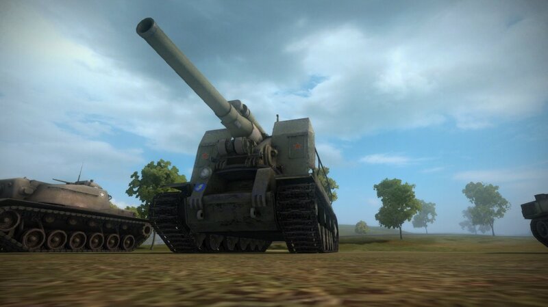 Tank with Long Cannon — Green