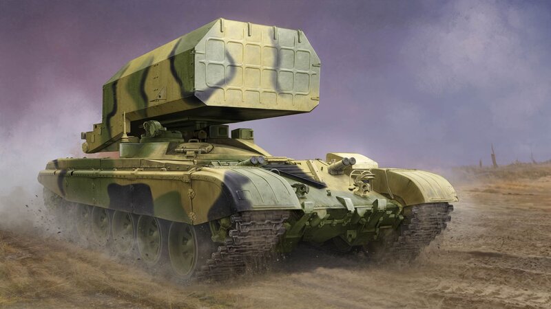 Tank with Missile Launcher — Green, Dramatic