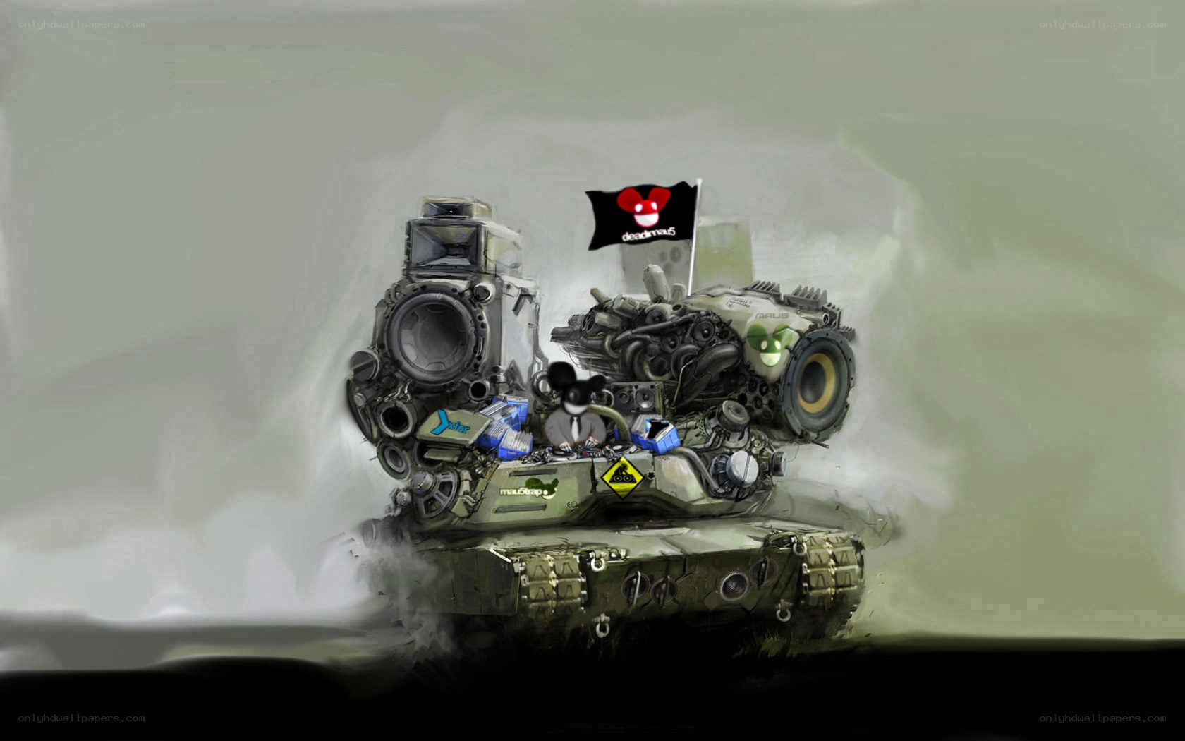 tank with music equipment