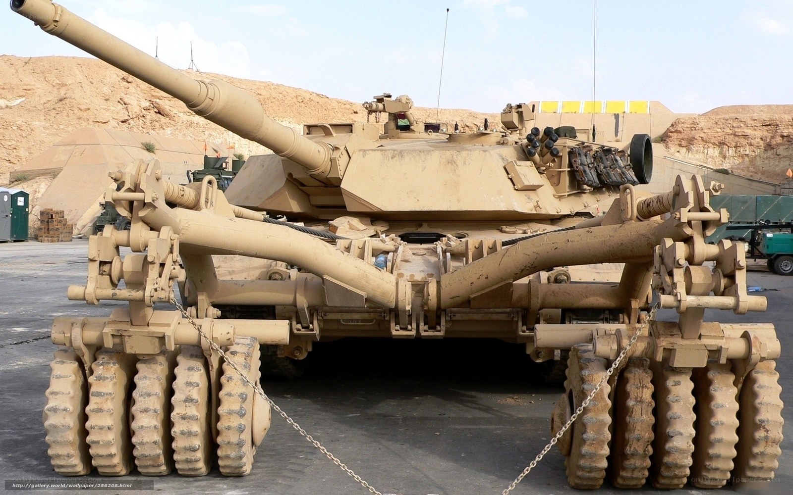 Tank with road wheels