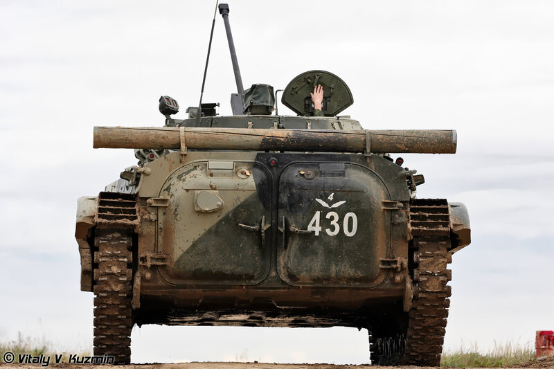 Tank with soldier waving