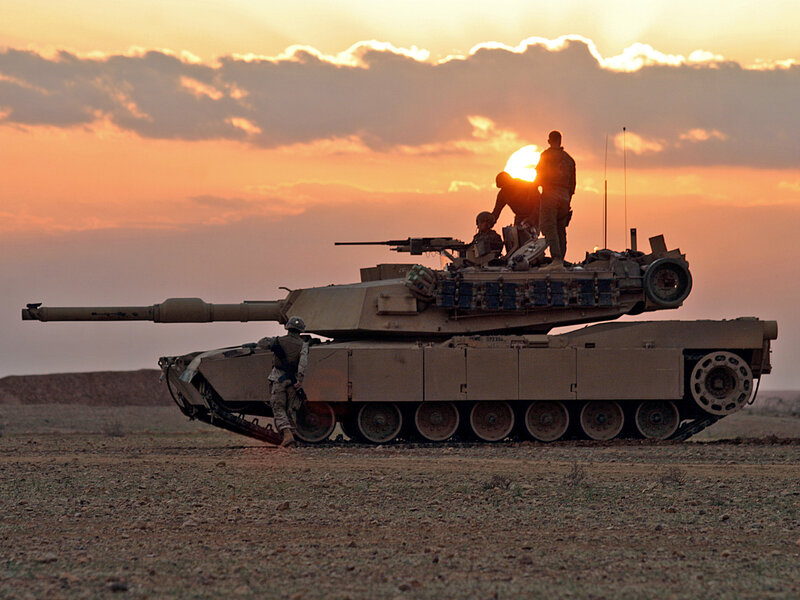 Tank with Soldiers — Orange