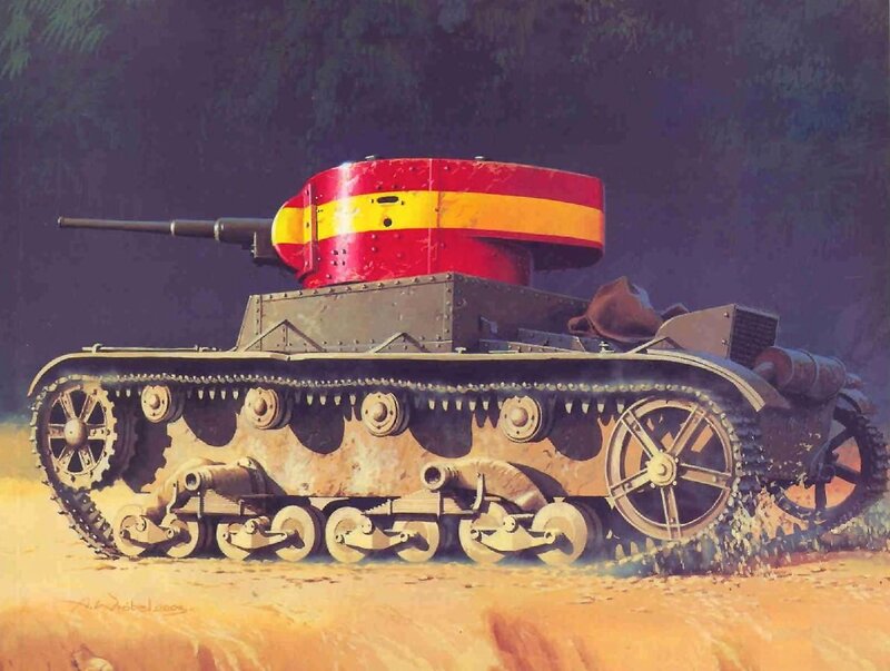 Tank with Spanish Flag