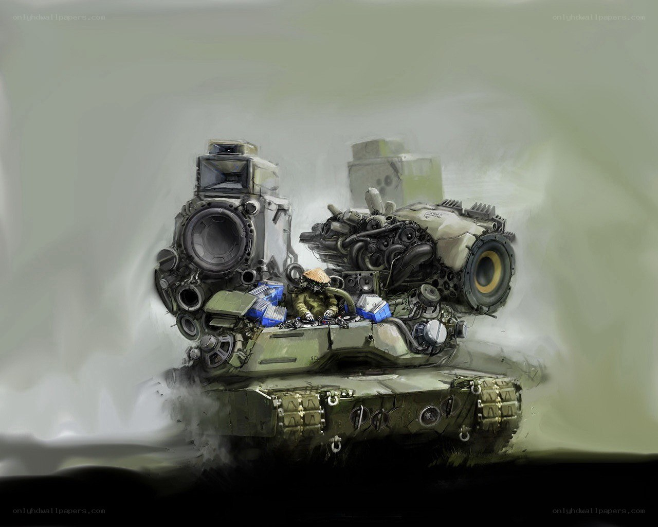 tank with speaker modifications