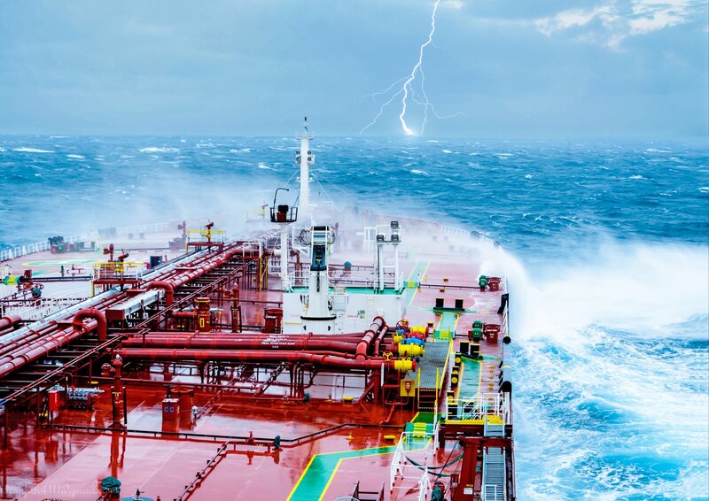 Tanker Ship in Storm