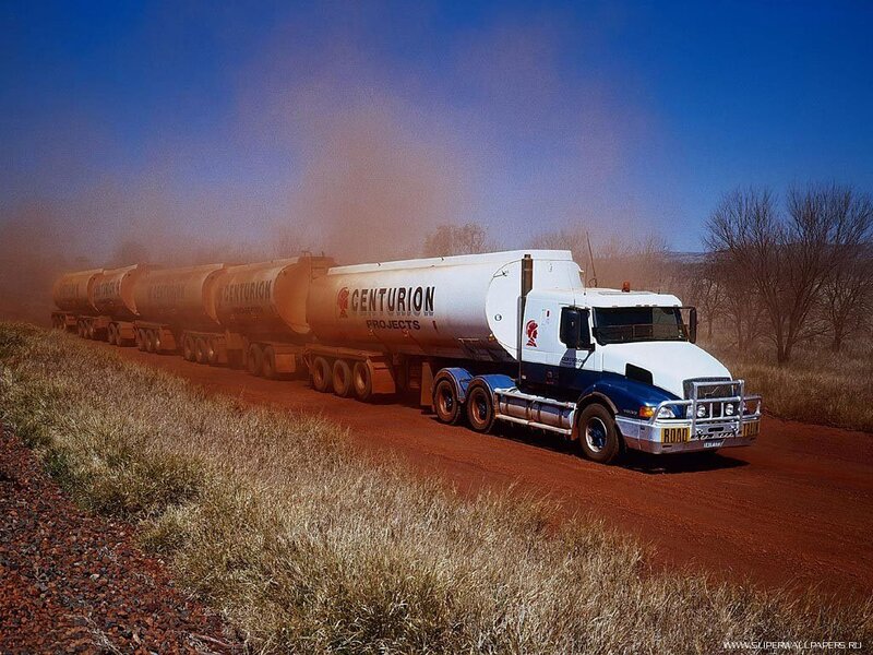 Tanker Truck on Dirt Road