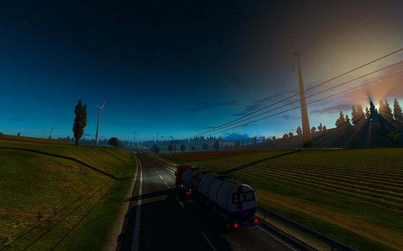Tanker Truck on Highway — Blue