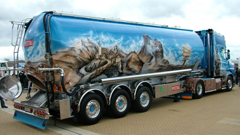 Tanker Truck with Mural — Blue