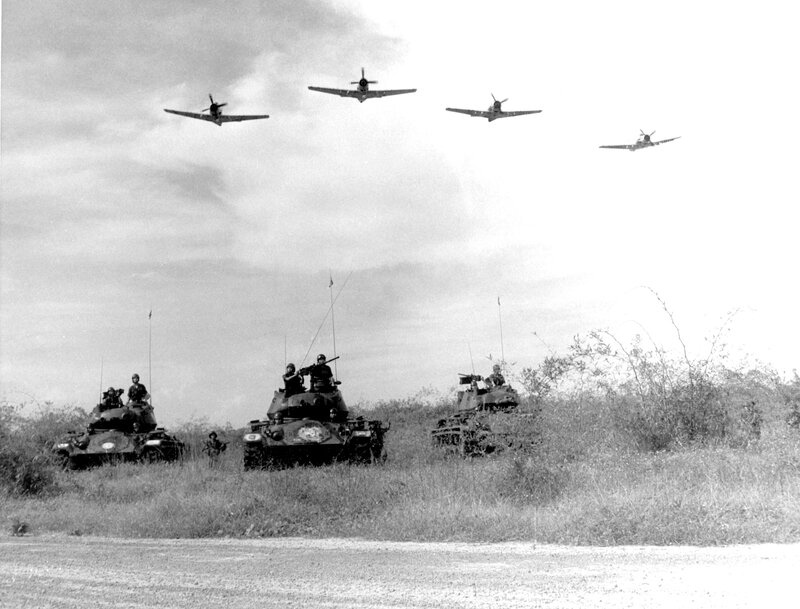 Tanks and planes in formation