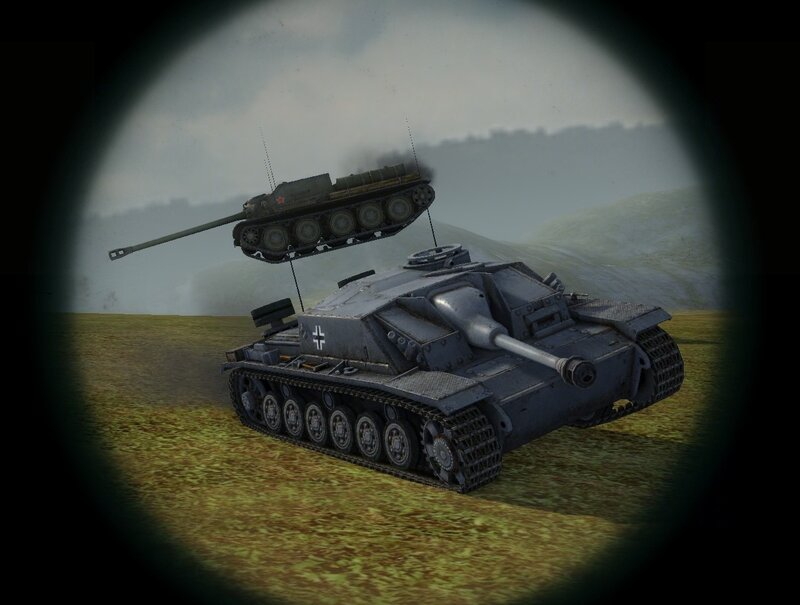 Tanks in a Field — Gray, Dramatic