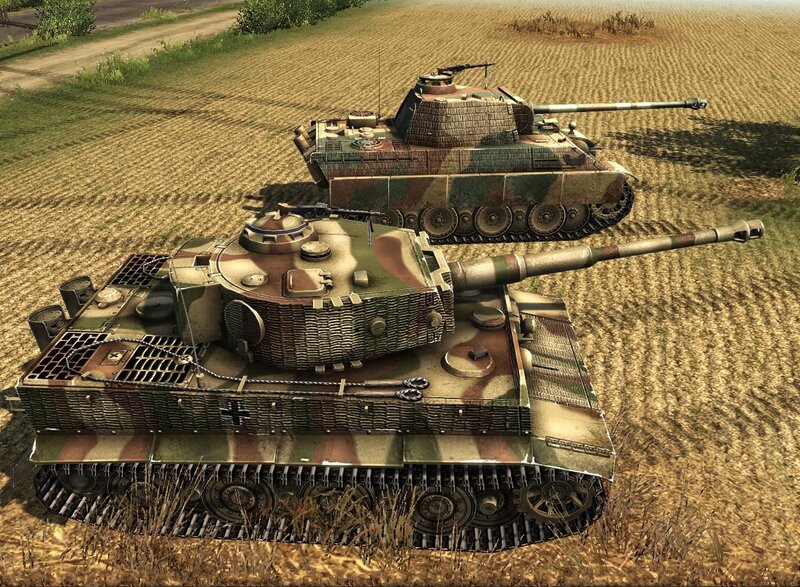 Tanks in a Field — Green, Neutral