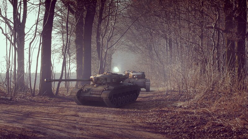 Tanks in a forest path