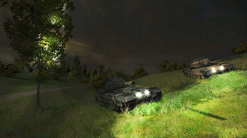 Tanks in a grassy field