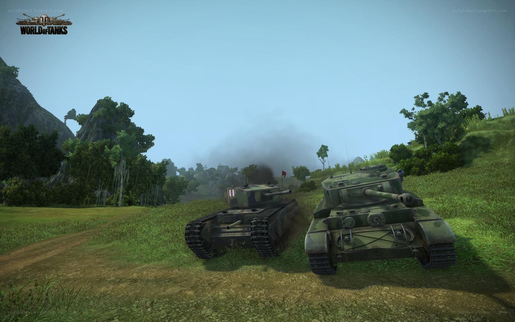 Tanks in a grassy field