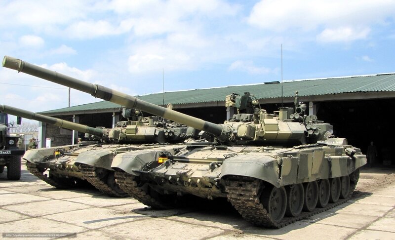 Tanks in a military yard