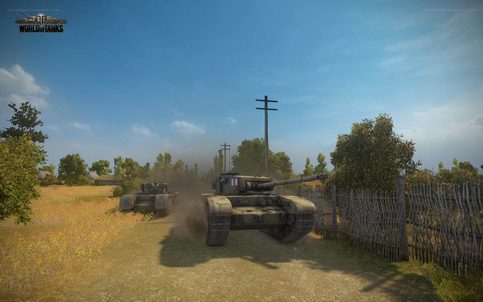 Tanks in a rural landscape
