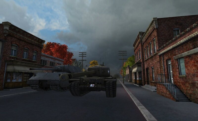 Tanks in a town street