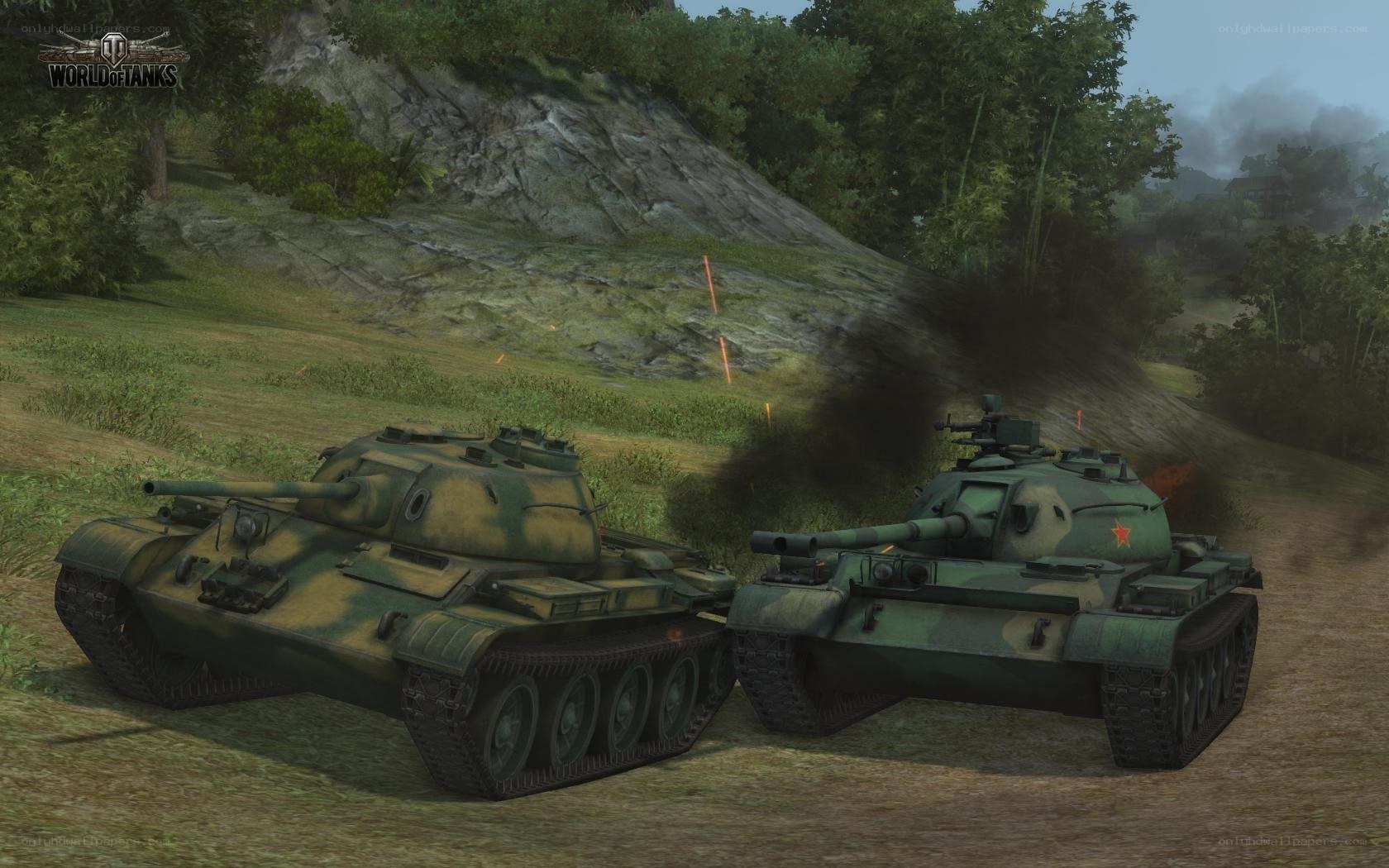 Tanks in combat scene