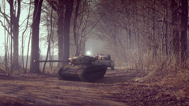Tanks in Forest — Brown