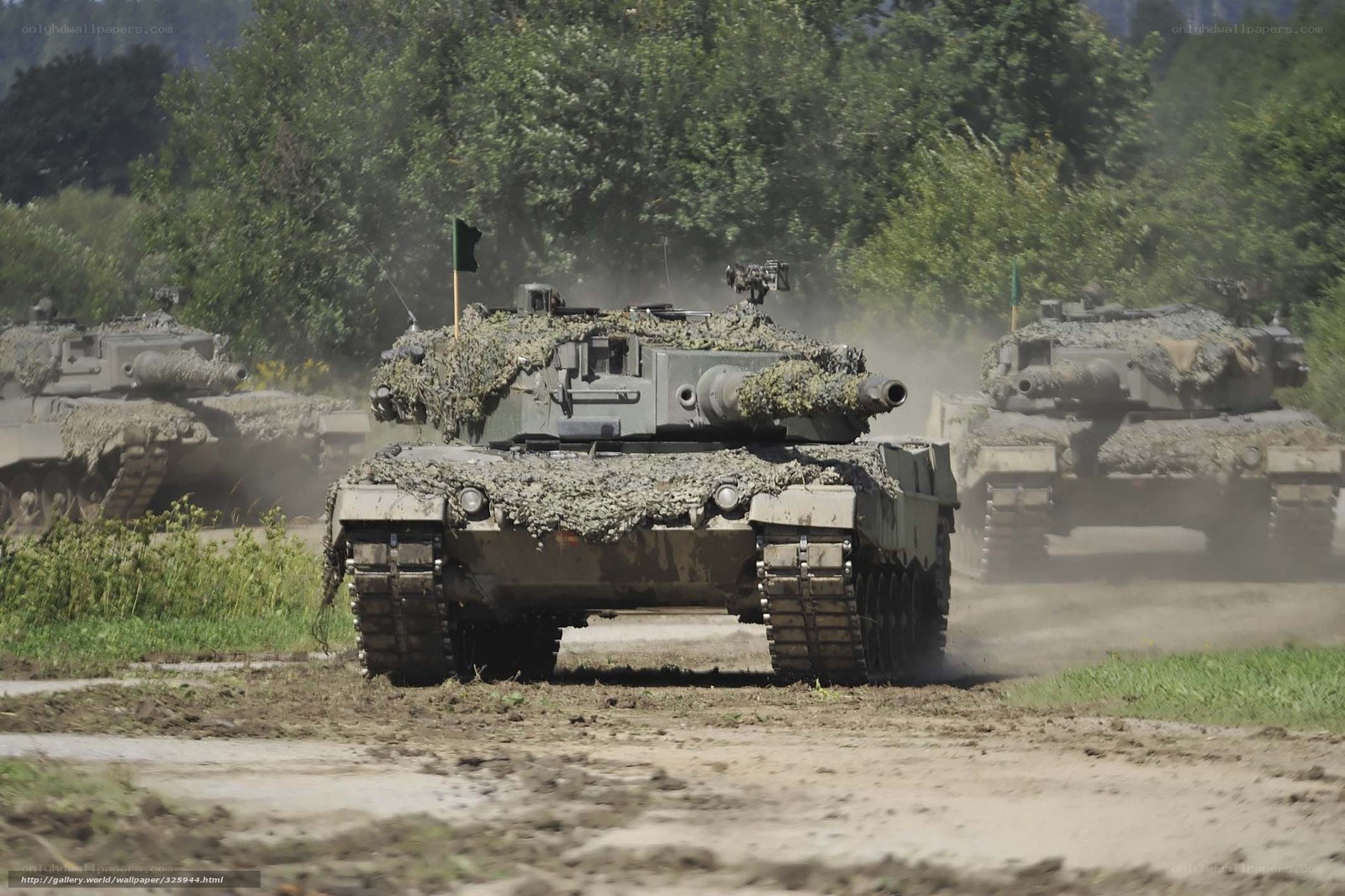 Tanks in military exercise